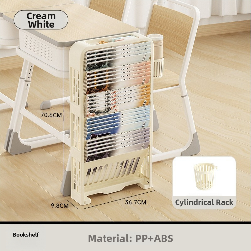 Sklopivi plastični regal za knjige za stol, 5 polica, moderni minimalistički stil