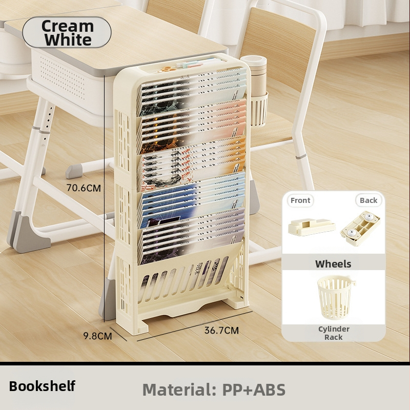 Sklopivi plastični regal za knjige za stol, 5 polica, moderni minimalistički stil