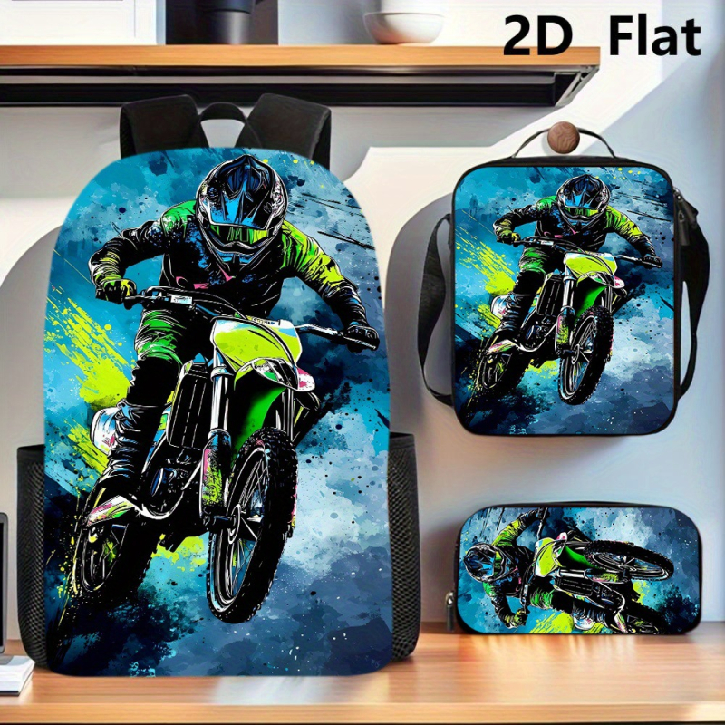 Unisex ποδηλατική τσάντα πλάτης, μεγάλη χωρητικότητα, ελαφριά, φλοράλ εκτύπωση, Oxford ύφασμα