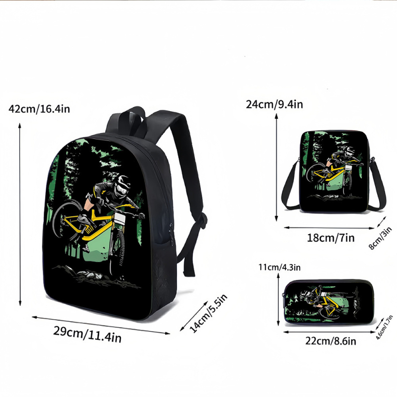 Unisex ποδηλατική τσάντα πλάτης, μεγάλη χωρητικότητα, ελαφριά, φλοράλ εκτύπωση, Oxford ύφασμα