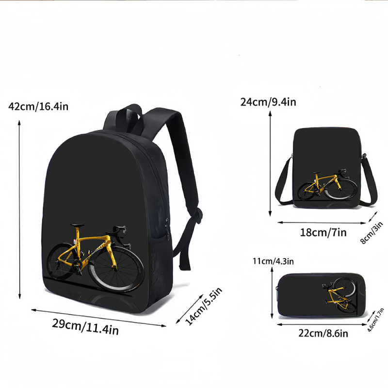 Unisex ποδηλατική τσάντα πλάτης, μεγάλη χωρητικότητα, ελαφριά, φλοράλ εκτύπωση, Oxford ύφασμα