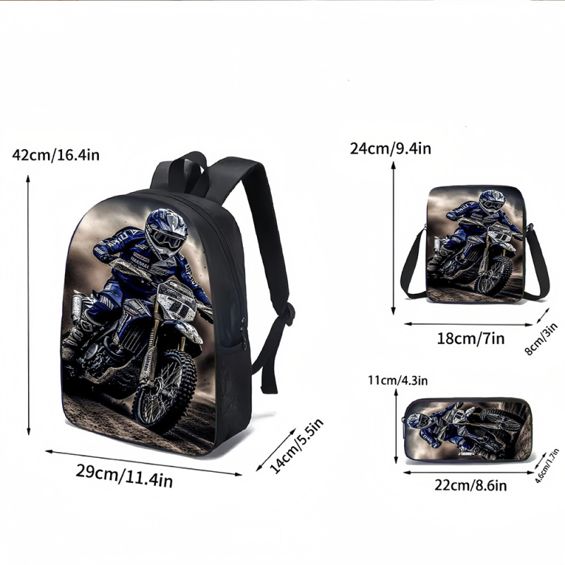 Unisex ποδηλατική τσάντα πλάτης, μεγάλη χωρητικότητα, ελαφριά, φλοράλ εκτύπωση, Oxford ύφασμα