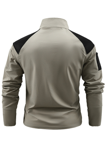 Muški dugi rukav pulover s prednjim zatvaračem, stojeći ovratnik, Spandex smjesa 31–50%, uobičajene debljine