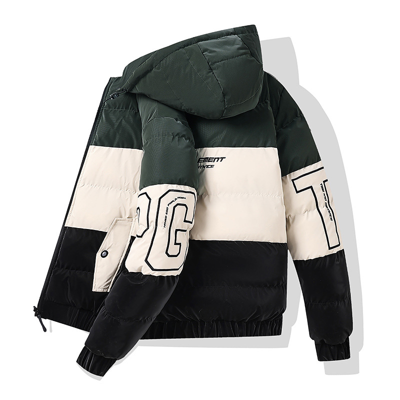 Kokvilnas jaka ar kapuci, divpusēja nēsāšana, patchwork dizains, rāvējslēdzējs, bieza pildviela