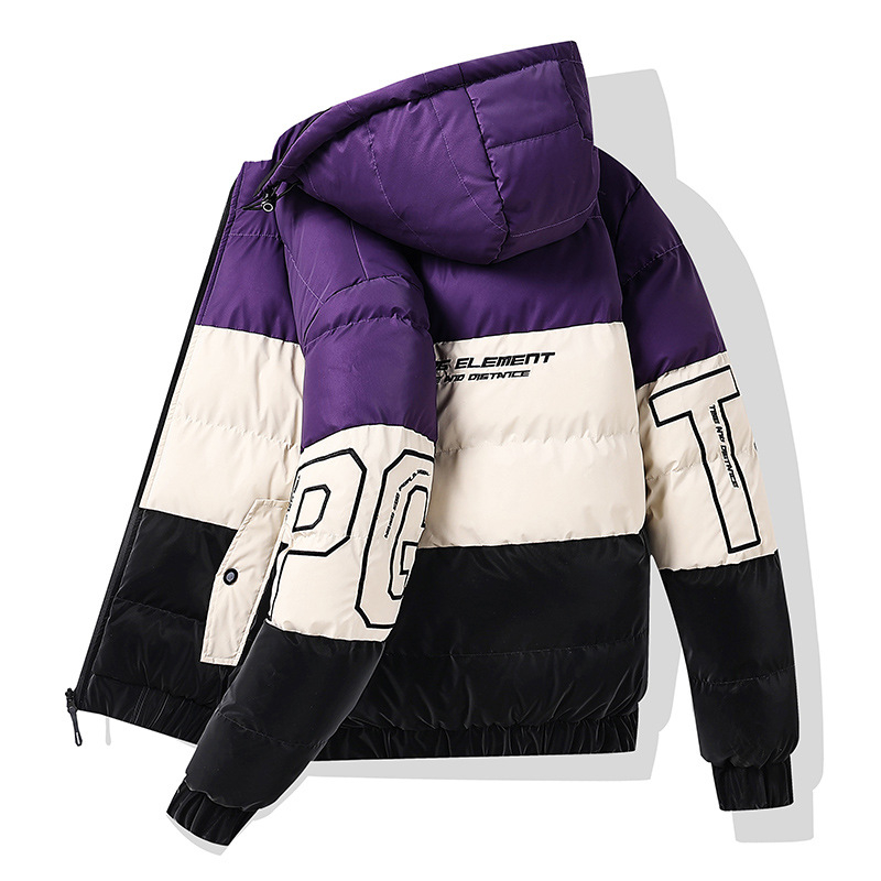 Kokvilnas jaka ar kapuci, divpusēja nēsāšana, patchwork dizains, rāvējslēdzējs, bieza pildviela