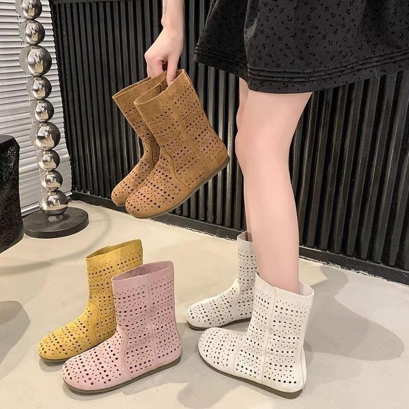 Γυναικεία επίπεδη παπούτσια — PU επάνω μέρος, PU σόλα, slip-on, χαμηλό τακούνι γάτας, ριγέ μοτίβο