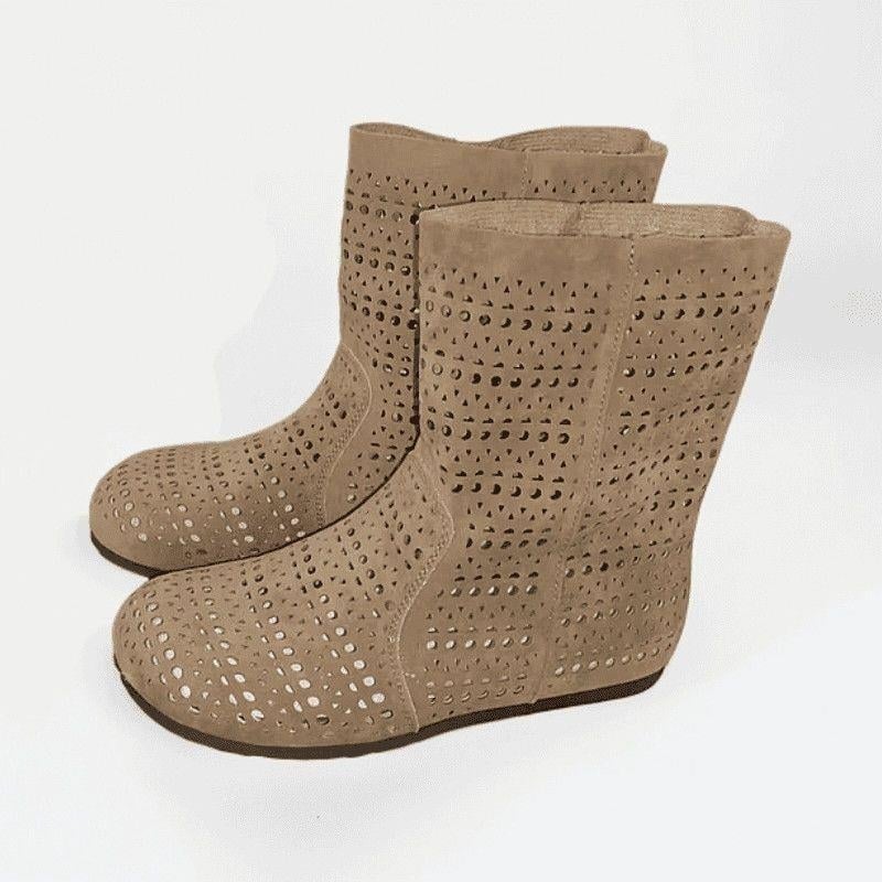 Γυναικεία επίπεδη παπούτσια — PU επάνω μέρος, PU σόλα, slip-on, χαμηλό τακούνι γάτας, ριγέ μοτίβο