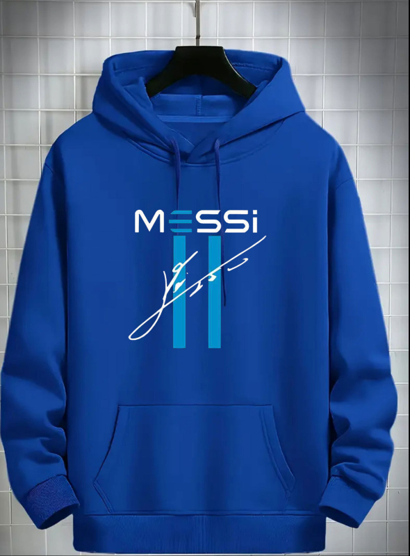 Muški fleksi hoodie s kapuljom i natpisom, slobodan kroj, poliester 91–95%.