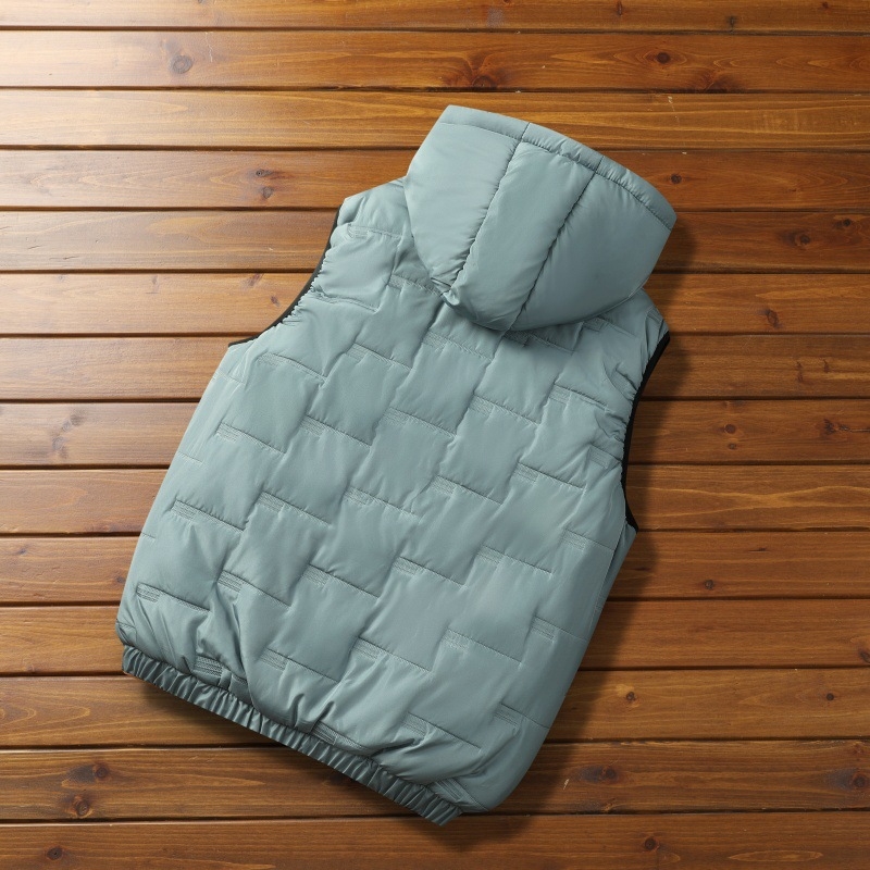 Muška vesta od poliestera sa kapuljom i zipom, debela zimu, podstava poliester