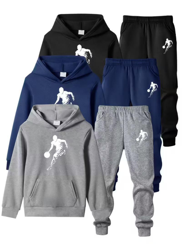 Bērnu kapucētas džemperu komplekts, Eiropas–Amerikas stils, puloveris, 96% poliesters, rudens