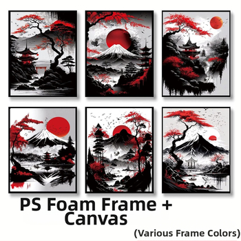 Drobės tapyba, šiuolaikiškas dekoratyvinis sienos meno kūrinys svetainei, įrėminta kieto medžio rėmu, inkjet spausdinimas ant drobės