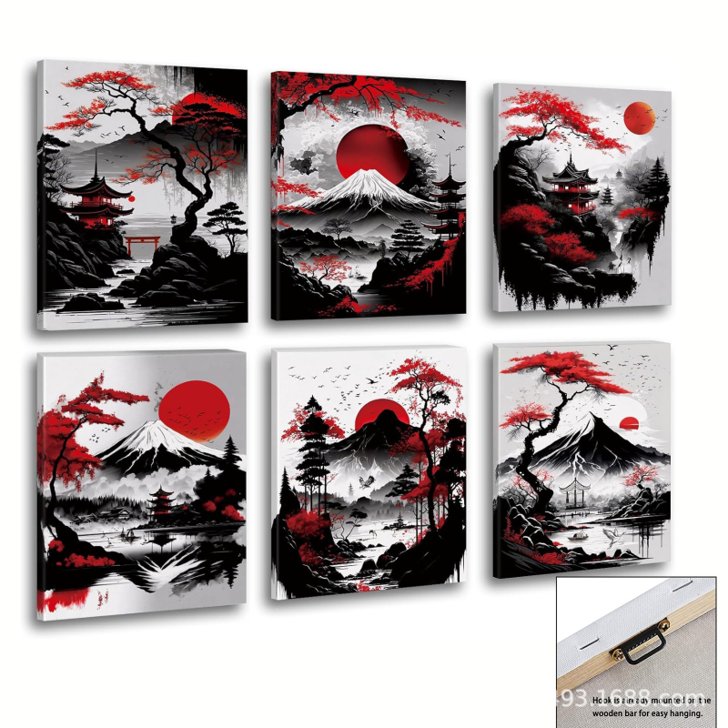 Drobės tapyba, šiuolaikiškas dekoratyvinis sienos meno kūrinys svetainei, įrėminta kieto medžio rėmu, inkjet spausdinimas ant drobės