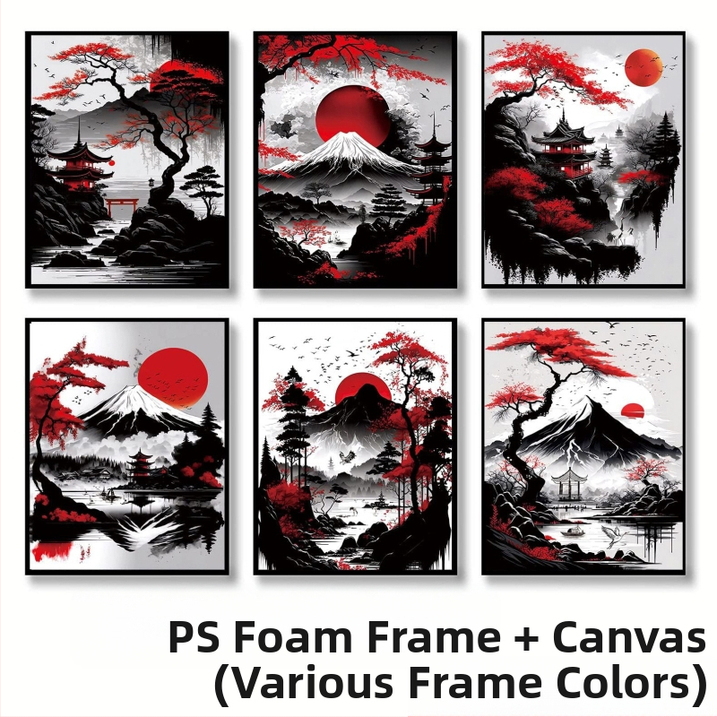 Drobės tapyba, šiuolaikiškas dekoratyvinis sienos meno kūrinys svetainei, įrėminta kieto medžio rėmu, inkjet spausdinimas ant drobės