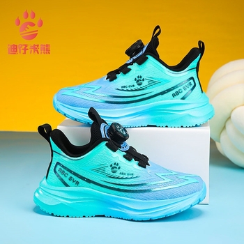 Bērnu tīkla sporta apavi ar svītrainu rakstu, elpojošs augšējais, EVA zole, rotējošais aizvērums