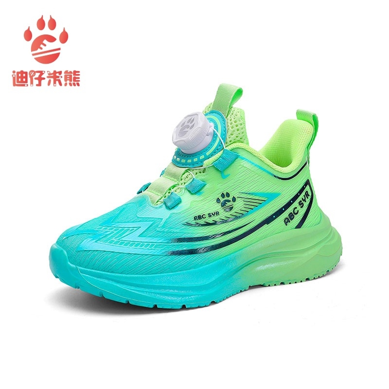 Bērnu tīkla sporta apavi ar svītrainu rakstu, elpojošs augšējais, EVA zole, rotējošais aizvērums