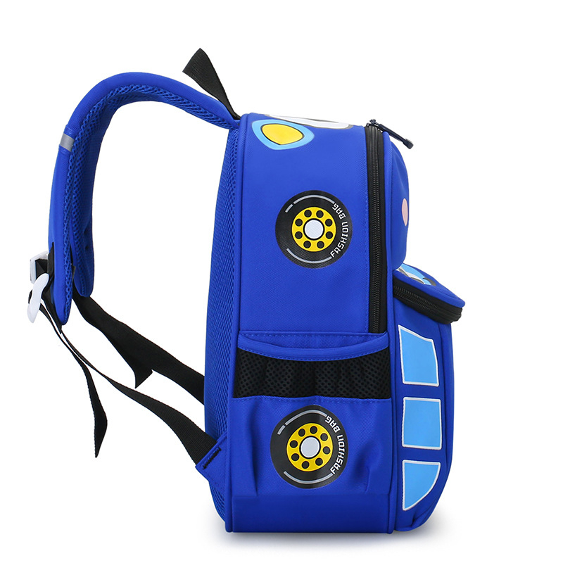 Bērnu mugursoma ar lielu ietilpību, unisex, neilons, elpojoša, izturīga pret nolietošanos, atstarojoša nakts drošībai, anime automašīnas motīvs