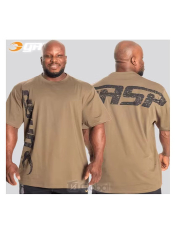 Fitnesa t-krekls brīvā piegriezumā, V formas kakls, elpojošs poliesters, īsas piedurknes, pielāgota druka