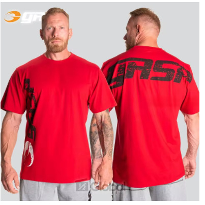 Fitnesa t-krekls brīvā piegriezumā, V formas kakls, elpojošs poliesters, īsas piedurknes, pielāgota druka