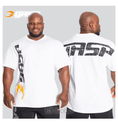 Fitnesa t-krekls brīvā piegriezumā, V formas kakls, elpojošs poliesters, īsas piedurknes, pielāgota druka