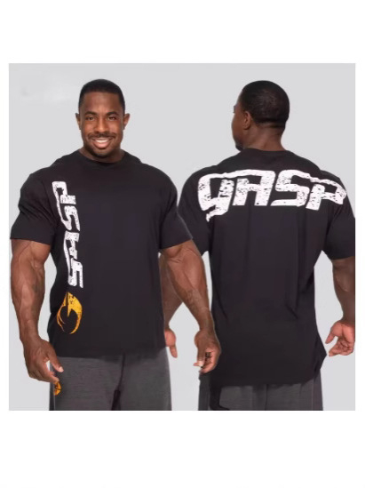 Fitnesa t-krekls brīvā piegriezumā, V formas kakls, elpojošs poliesters, īsas piedurknes, pielāgota druka