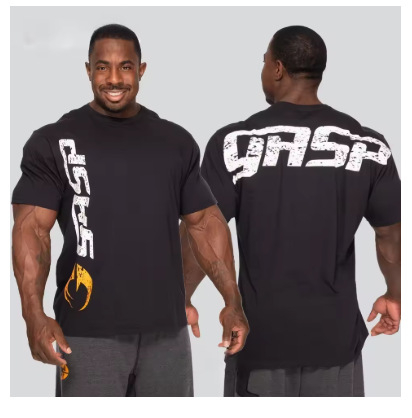 Fitnesa t-krekls brīvā piegriezumā, V formas kakls, elpojošs poliesters, īsas piedurknes, pielāgota druka