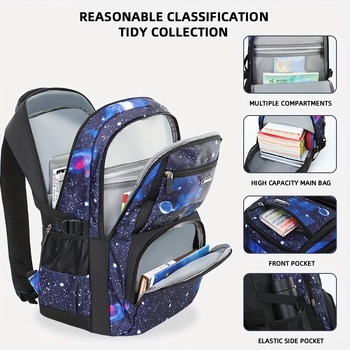 Mugursoma no PU materiāla, zvaigžņotā debess dizains, biznesa ceļojumiem, viegls un saliekams