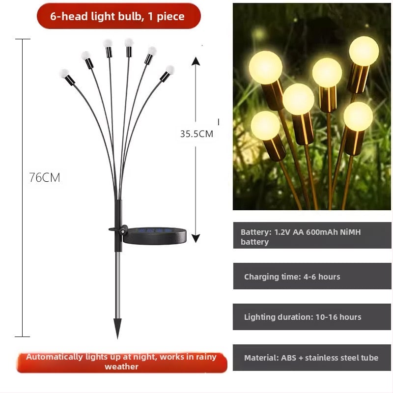 LED saules dārza gaismu virtene, ziedu formā, IP65 ūdensizturīgs, saules enerģijas padeve, pogu vadība, ieejas spriegums ≤36
