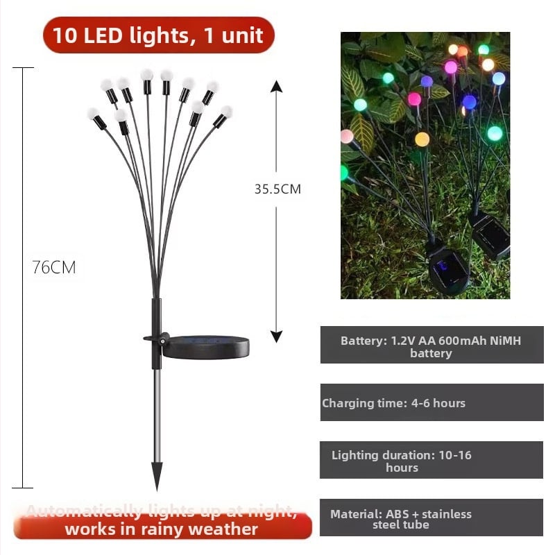 LED saules dārza gaismu virtene, ziedu formā, IP65 ūdensizturīgs, saules enerģijas padeve, pogu vadība, ieejas spriegums ≤36