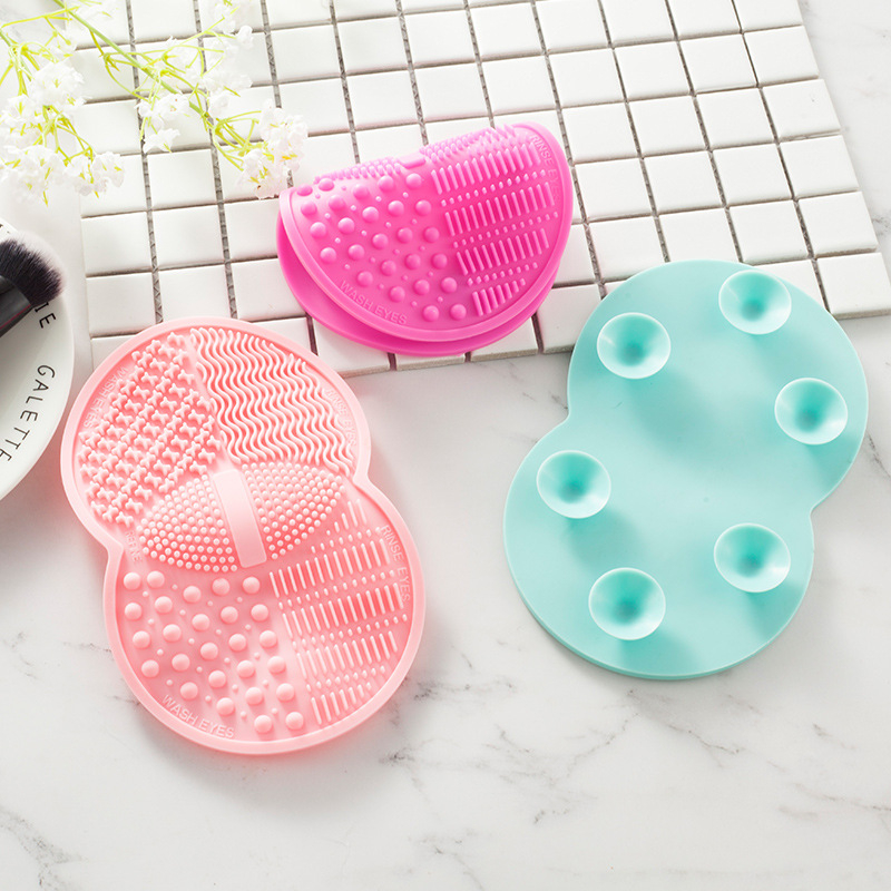 Silikona kosmētikas tīrīšanas līdzeklis ar dubultiem apaļiem tīrīšanas spilventiem un dubultiem piesūcekņiem, neto masa 51.2 g