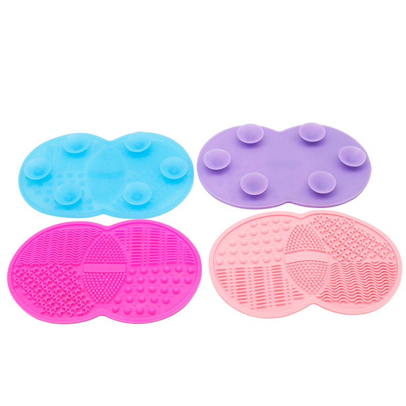 Silikona kosmētikas tīrīšanas līdzeklis ar dubultiem apaļiem tīrīšanas spilventiem un dubultiem piesūcekņiem, neto masa 51.2 g