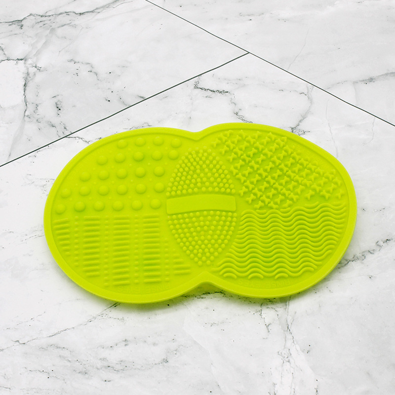 Silikona kosmētikas tīrīšanas līdzeklis ar dubultiem apaļiem tīrīšanas spilventiem un dubultiem piesūcekņiem, neto masa 51.2 g