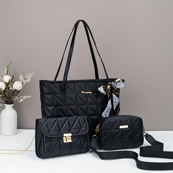 Τσάντα crossbody με αλυσίδα, τετράγωνο σχήμα, PU υλικό, φερμουάρ ανοίγματος, κρυφή τσέπη με φερμουάρ