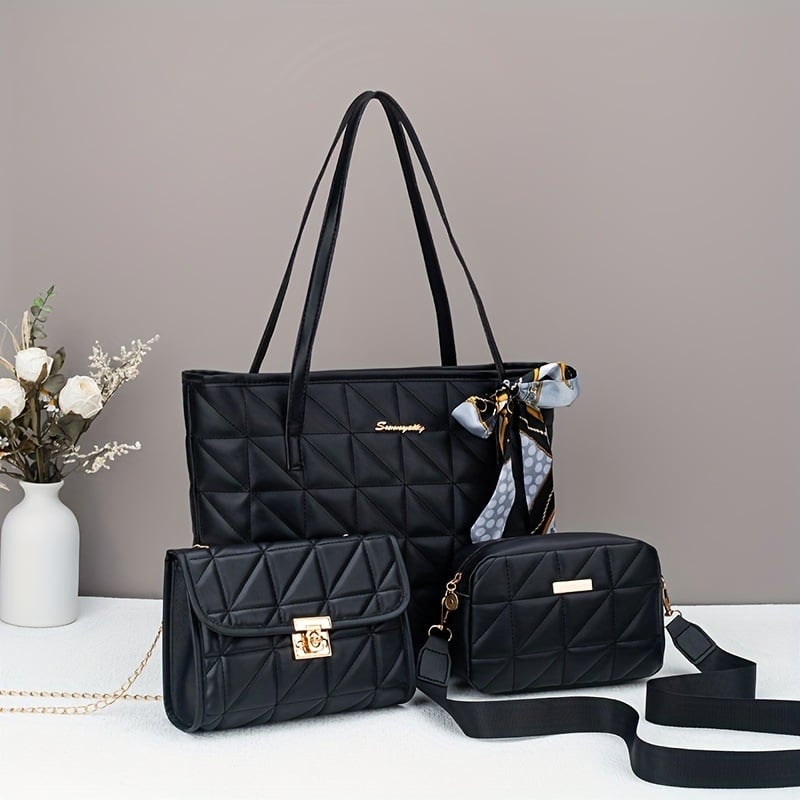 Τσάντα crossbody με αλυσίδα, τετράγωνο σχήμα, PU υλικό, φερμουάρ ανοίγματος, κρυφή τσέπη με φερμουάρ