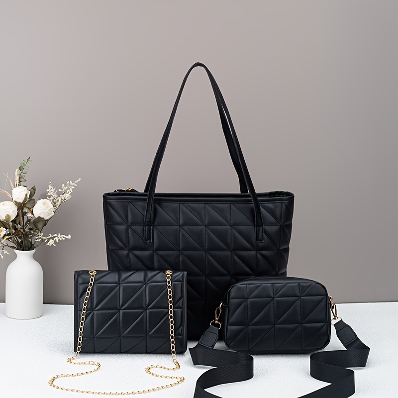 Τσάντα crossbody με αλυσίδα, τετράγωνο σχήμα, PU υλικό, φερμουάρ ανοίγματος, κρυφή τσέπη με φερμουάρ