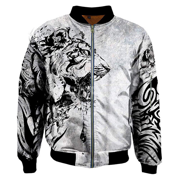 Vīriešu sporta jaka ar druku, rāvējslēdzējs, poliesteris, brīva piegriezuma, garas piedurknes