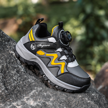 Bērnu sporta kurpes ar mākslīgās ādas augšu, anti‑slīdēšana un šoka absorbcija, MD zole, griežama sprādze