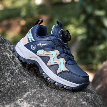 Bērnu sporta kurpes ar mākslīgās ādas augšu, anti‑slīdēšana un šoka absorbcija, MD zole, griežama sprādze