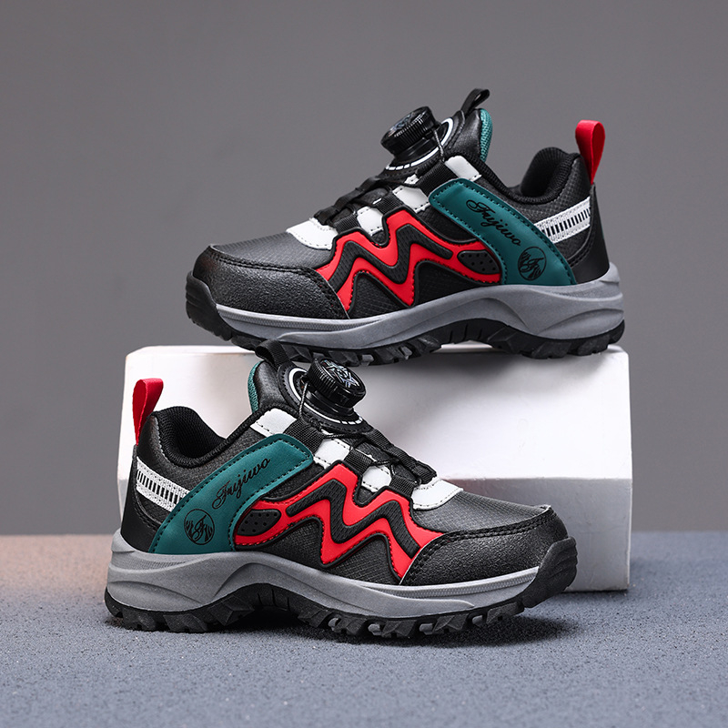 Bērnu sporta kurpes ar mākslīgās ādas augšu, anti‑slīdēšana un šoka absorbcija, MD zole, griežama sprādze