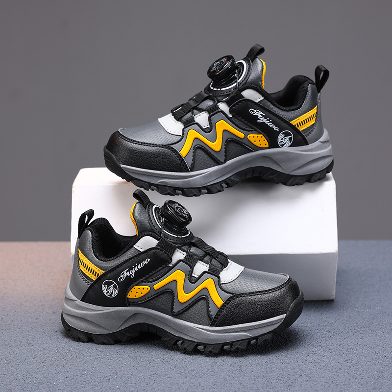 Bērnu sporta kurpes ar mākslīgās ādas augšu, anti‑slīdēšana un šoka absorbcija, MD zole, griežama sprādze