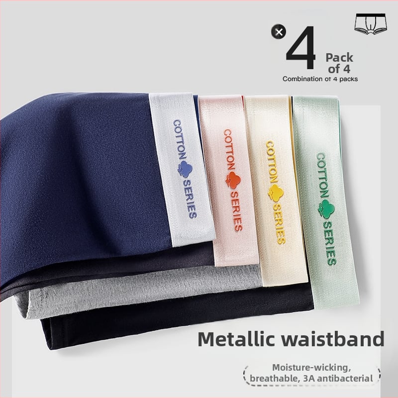 Muške antibakterijske bokserice od pamuka, prozračne, srednji pojas, pleteni materijal