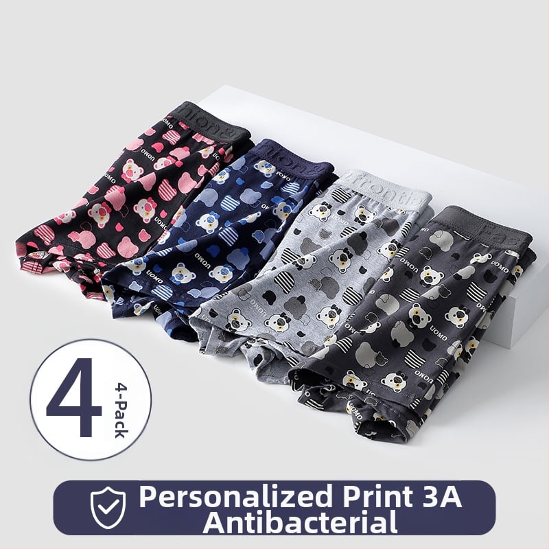 Muške antibakterijske bokserice od pamuka, prozračne, srednji pojas, pleteni materijal