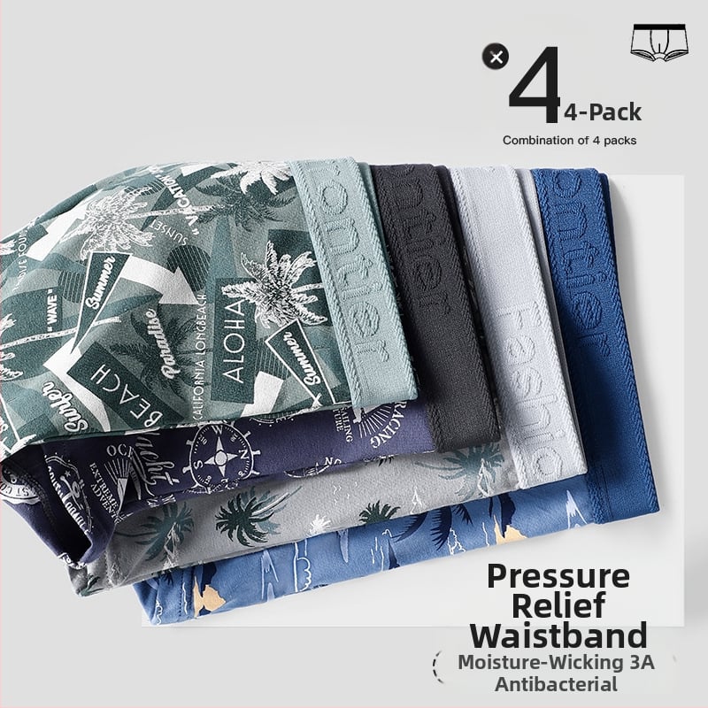 Muške antibakterijske bokserice od pamuka, prozračne, srednji pojas, pleteni materijal