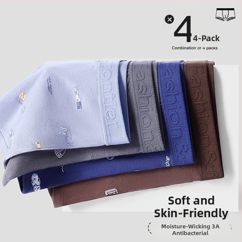 Muške antibakterijske bokserice od pamuka, prozračne, srednji pojas, pleteni materijal