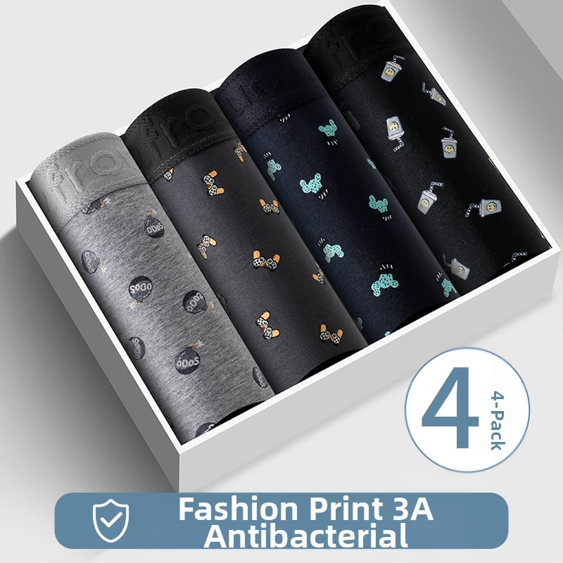 Muške antibakterijske bokserice od pamuka, prozračne, srednji pojas, pleteni materijal