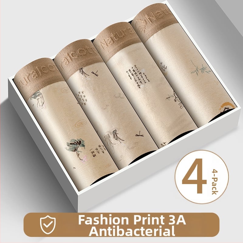 Muške antibakterijske bokserice od pamuka, prozračne, srednji pojas, pleteni materijal