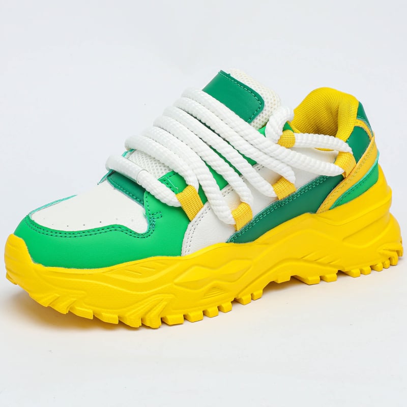 Uniszex sportcipő – koreai stílus, PU háló felsőrész, középső sarok 3–5 cm, légáteresztő, MD talp, fűzős zárás