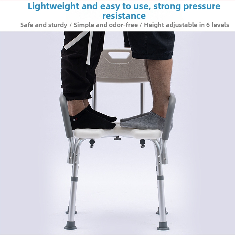 Alumíniová kúpeľová stolička pre seniorov s protišmykovým sedadlom do sprchy, EVA výplň, nosnosť 100 kg, model YK-Y07