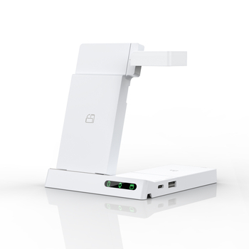 3-в-1 сгъваема безжична зарядна станция за Apple, Huawei и Samsung – обща мощност 50W, максимална 35W, QC3.0 бързо зареждане, сгъваем дизайн, зареждане на часовник