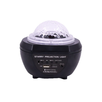 Lampă de proiecție cer înstelat Bluetooth, reîncărcabilă, pentru dormitor, cu telecomandă și sunet, proiecție lună și efecte de valuri