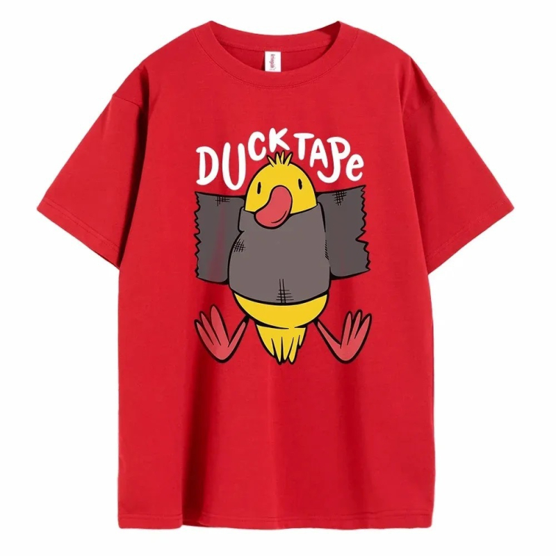 Unisex kokvilnas T-krekls ar apaļu kaklu, īsiem piedurknēm, brīvā piegriezuma, karikatūru druka